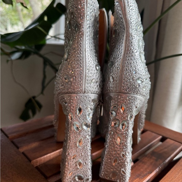 Jessica Simpson Silver Embellished Heeled Boots - Picture 4 of 8